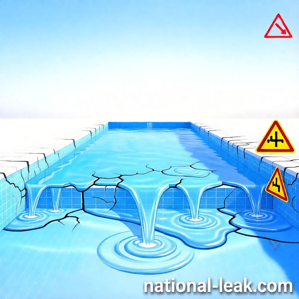 علامات تسرب المسبح بالرياض: انخفاض منسوب المياه ورطوبة حول الحافة — كشف بدون إفراغ من شركة الفضل
